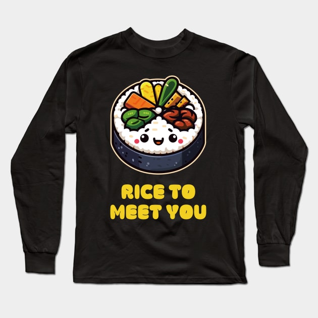 Cute Kimbap Rice to meet to you Long Sleeve T-Shirt by SIMKUNG